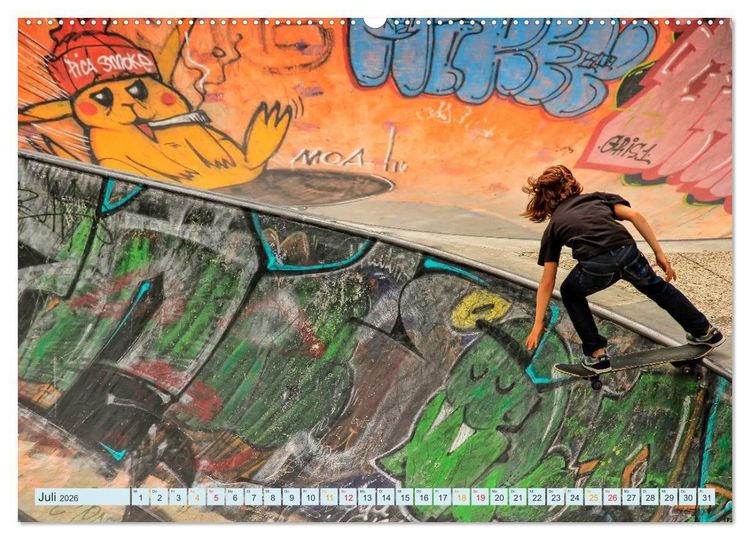 Produktbild: Skateboarding - nichts f&uuml;r Weicheier (hochwertiger Premium Wandkalender 2026 DIN A2 quer), Kunstdruck in Hochglanz