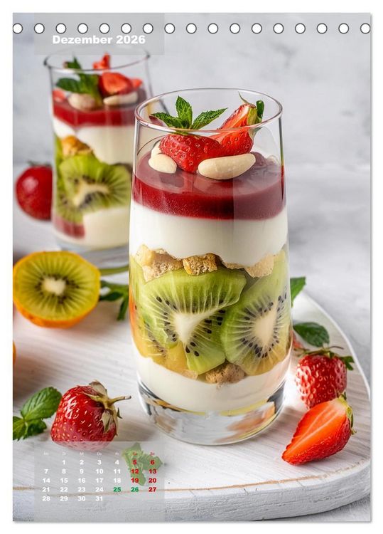Produktbild: Vegane Dessertkreationen - S&uuml;&szlig;e K&ouml;stlichkeiten aus der veganen Backstube (Tischkalender 2026 DIN A5 hoch), CALVENDO Monatskalender