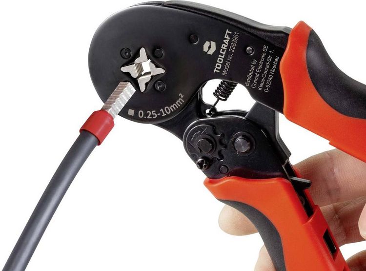Produktbild: TOOLCRAFT TO-6851883 Crimpzange Aderendh&uuml;lsen 0.25 bis 10mm&sup2;