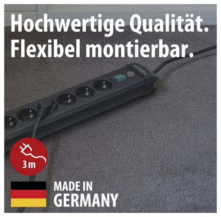 Produktbild: Brennenstuhl 1951100100 Steckdosenleiste mit Schalter 10fach Schwarz Schutzkontakt 1 St.