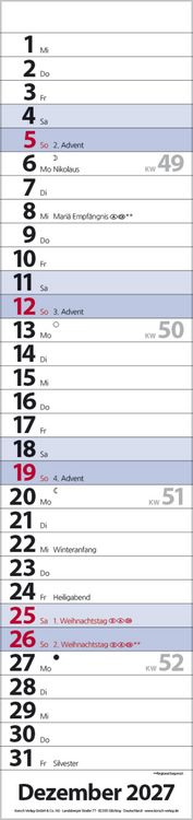 Produktbild: Streifenplaner Compact Blau 2027