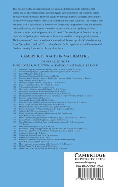 Produktbild: Harmonic Maps, Conservation Laws and Moving Frames