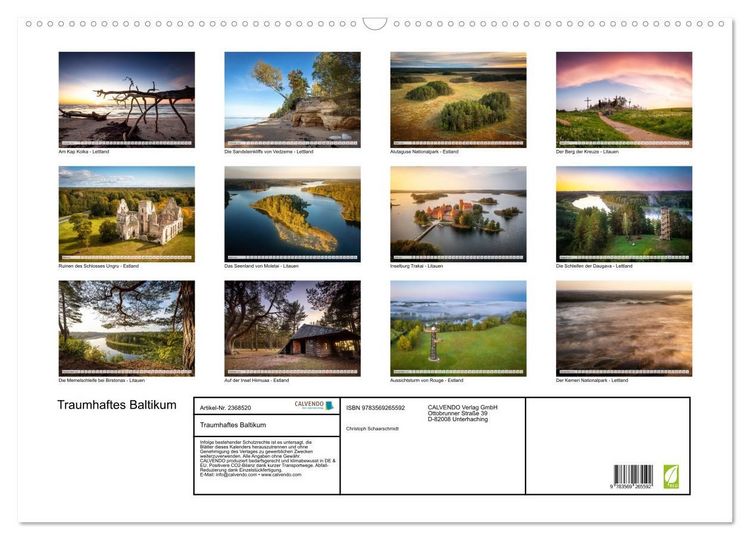 Produktbild: Traumhaftes Baltikum (Wandkalender 2027 DIN A2 quer), CALVENDO Monatskalender