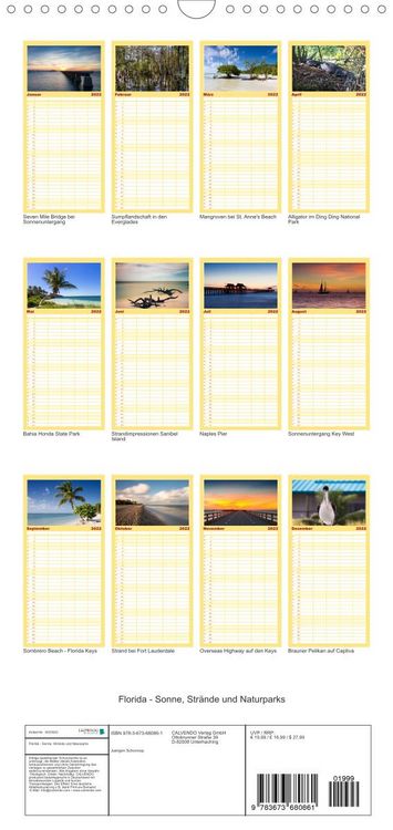 Produktbild: Familienplaner Florida - Sonne, Str&auml;nde und Naturparks (Wandkalender 2022 , 21 cm x 45 cm, hoch)