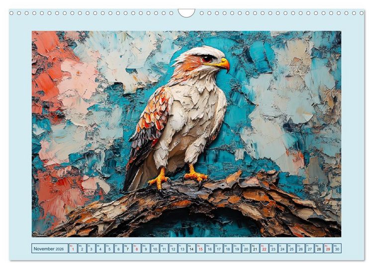 Produktbild: Greifv&ouml;gel. Majest&auml;tische Luftakrobaten in &Ouml;loptik (Wandkalender 2026 DIN A3 quer), CALVENDO Monatskalender