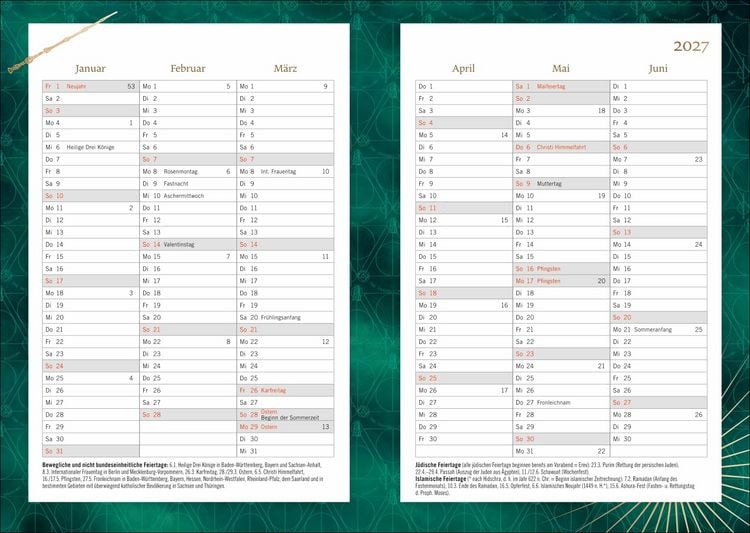 Produktbild: Harry Potter 17-Monats-Kalenderbuch A5 2027 - 17 Monate. Von August 2026 bis Dezember 2027