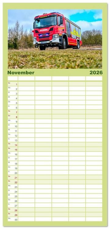 Produktbild: Familienplaner 2026 - Einsatzfahrzeuge 112 mit 5 Spalten (Wandkalender, 21 x 45 cm) CALVENDO