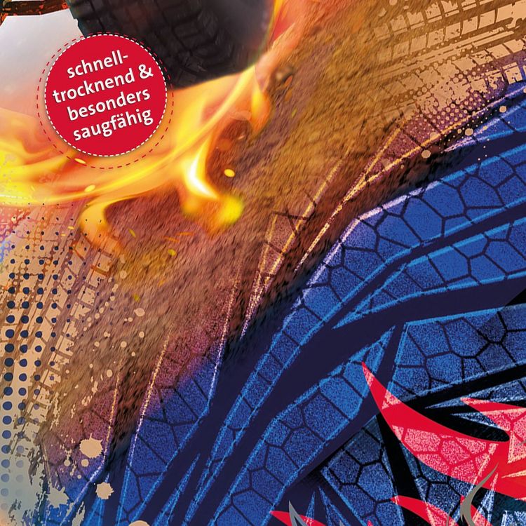 Produktbild: Roth Kinder-Badetuch Monsterdruck Fire 60x120cm