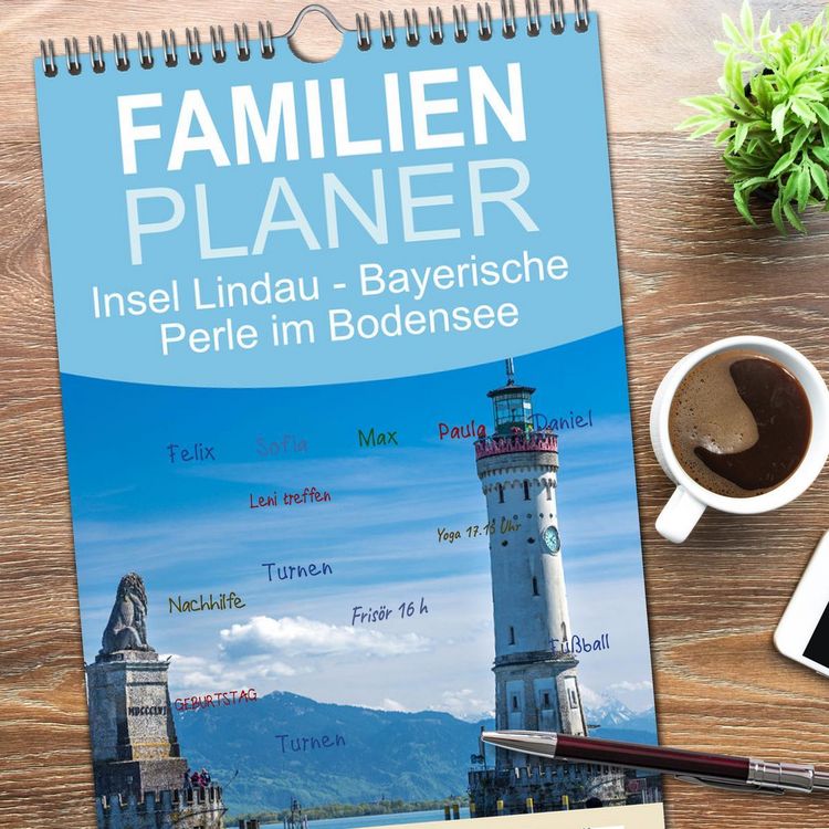 Produktbild: Familienplaner 2026 - Insel Lindau - Bayerische Perle im Bodensee mit 5 Spalten (Wandkalender, 21 x 45 cm) CALVENDO