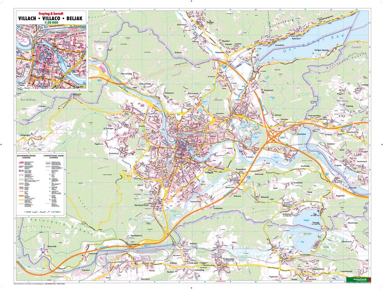 Produktbild: Villach Freytag-/Berndt Stadtplan