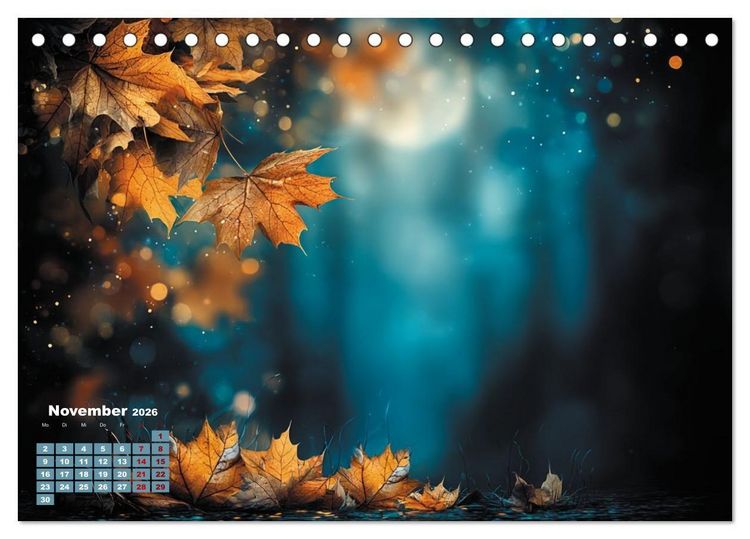 Produktbild: Herbstgefl&uuml;ster - Farben, die vom Wind erz&auml;hlen (Tischkalender 2026 DIN A5 quer), CALVENDO Monatskalender