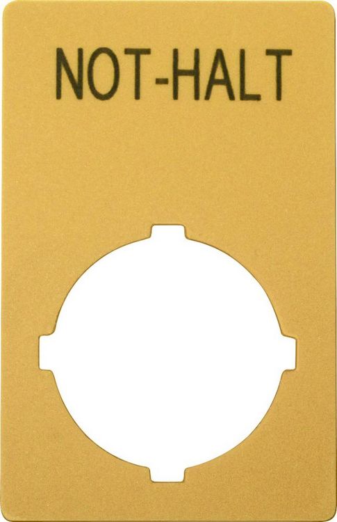 Produktbild: Eaton M22-XZK1-D99 121089 Bezeichnungsschild (B x H) 33mm x 50mm NOT-HALT Gelb 1St.