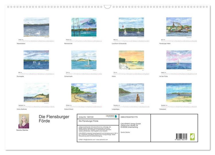 Produktbild: Die Flensburger F&ouml;rde (Wandkalender 2026 DIN A2 quer), CALVENDO Monatskalender