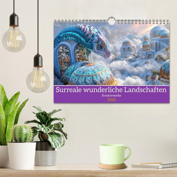 Produktbild: Surreale wunderliche Landschaften - Kreativwerke (Wandkalender 2026 DIN A4 quer), CALVENDO Monatskalender