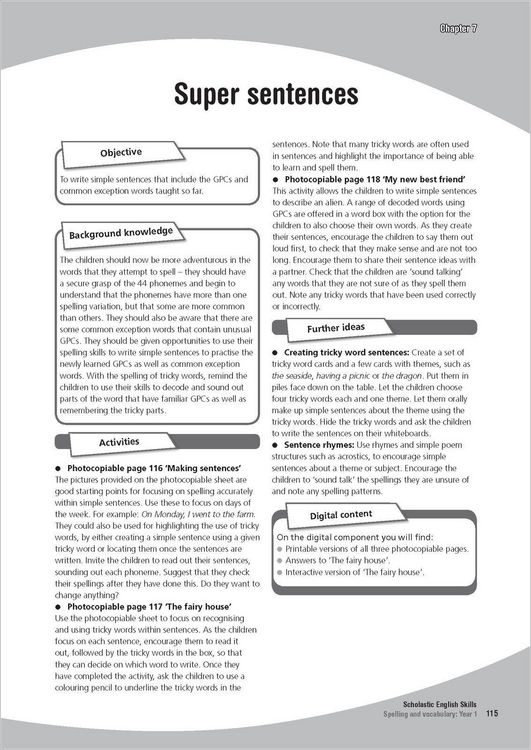 Produktbild: Spelling and Vocabulary Teacher's Book (Year 1)