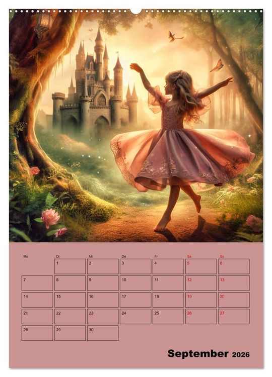 Produktbild: K&ouml;nigliche Momente - Kleine Prinzessin im M&auml;rchenwald (hochwertiger Premium Wandkalender 2026 DIN A2 hoch), Kunstdruck in Hochglanz