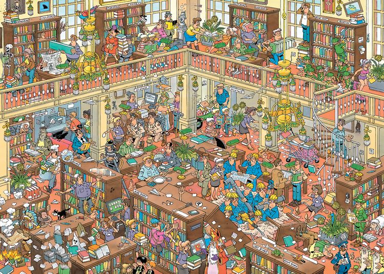 Produktbild: Jan van Haasteren - 500XL - Die Bibliothek - Puzzle