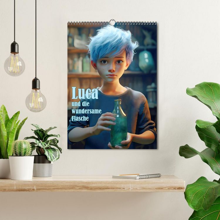 Produktbild: Luca und die wundersame Flasche (Wandkalender 2026 DIN A3 hoch), CALVENDO Monatskalender