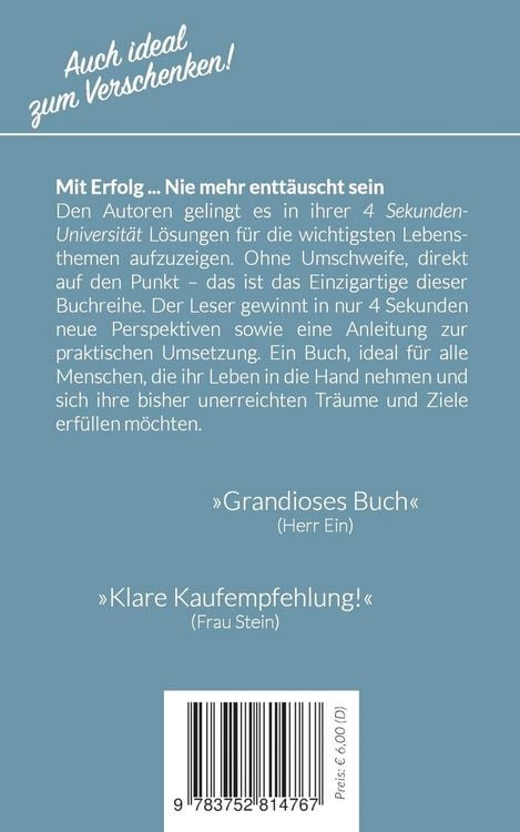 Produktbild: Mit Erfolg ... Nie mehr entt&auml;uscht sein