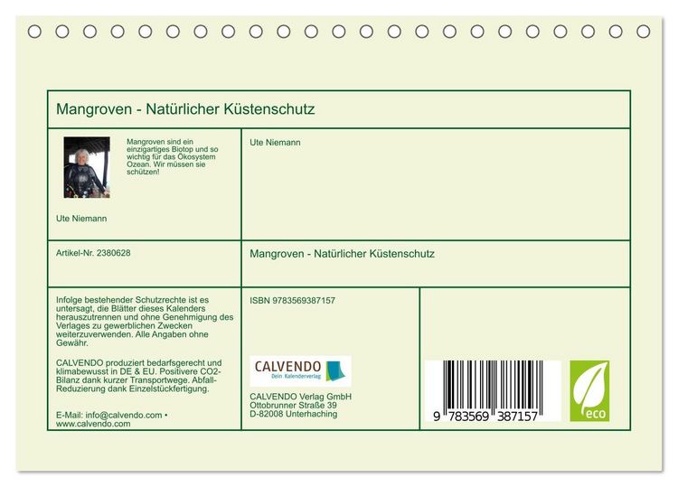 Produktbild: Mangroven - Nat&uuml;rlicher K&uuml;stenschutz (Tischkalender 2027 DIN A5 quer), CALVENDO Monatskalender
