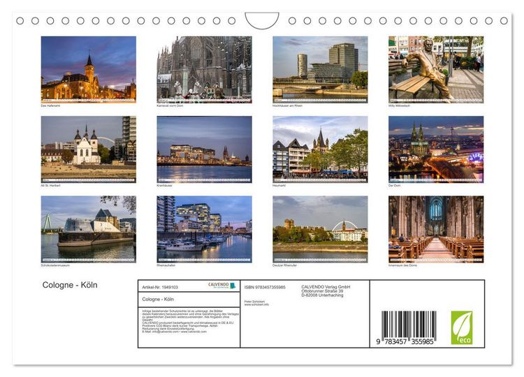 Produktbild: Cologne - K&ouml;ln (Wandkalender 2026 DIN A4 quer), CALVENDO Monatskalender