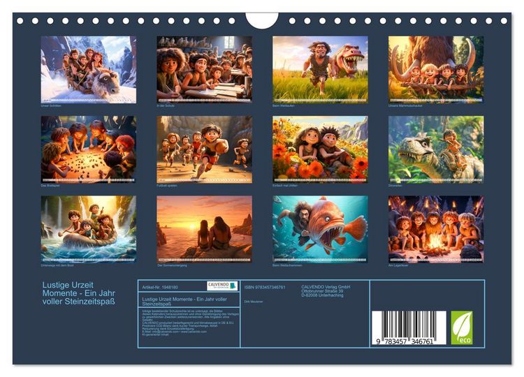 Produktbild: Lustige Urzeit Momente - Ein Jahr voller Steinzeitspa&szlig; (Wandkalender 2026 DIN A4 quer), CALVENDO Monatskalender
