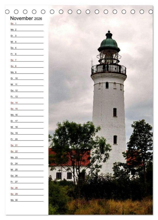 Produktbild: Leuchtt&uuml;rme in D&auml;nemark (Tischkalender 2026 DIN A5 hoch), CALVENDO Monatskalender