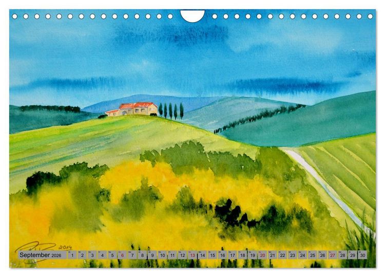 Produktbild: Toskana Aquarelle (Wandkalender 2026 DIN A4 quer), CALVENDO Monatskalender