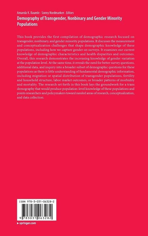 Produktbild: Demography of Transgender, Nonbinary and Gender Minority Populations