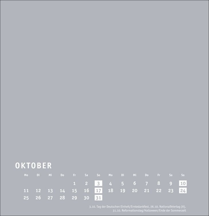 Produktbild: Premium-Bastelkalender silbergrau gro&szlig; 2027