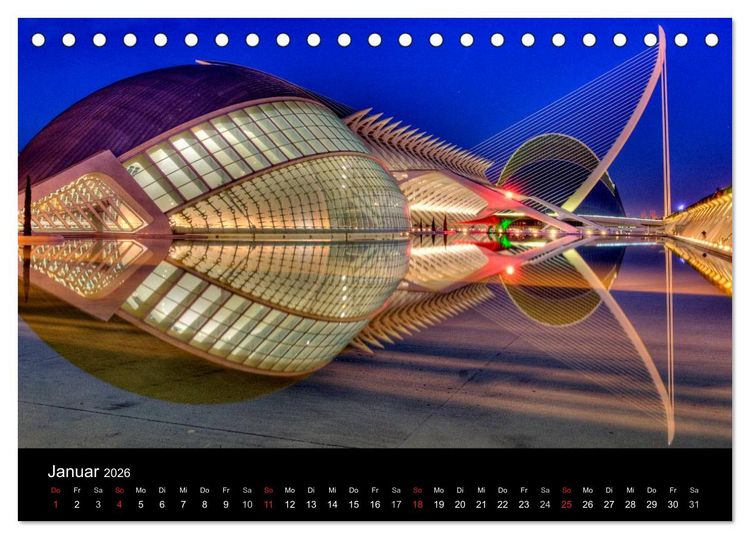 Produktbild: Moderne Architektur in Valencia (Tischkalender 2026 DIN A5 quer), CALVENDO Monatskalender
