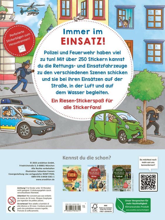 Produktbild: Mein Polizei- und Feuerwehr-Stickerheft
