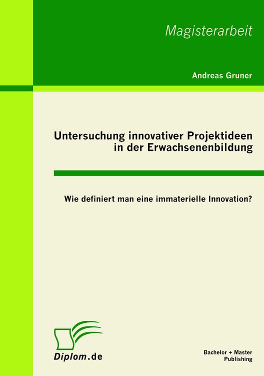 Produktbild: Untersuchung innovativer Projektideen in der Erwachsenenbildung