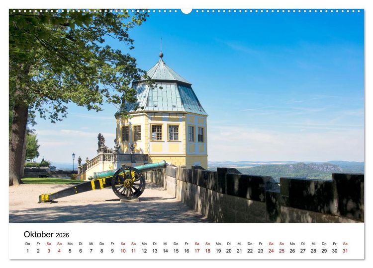 Produktbild: Bergfestung K&ouml;nigstein (Wandkalender 2026 DIN A2 quer), CALVENDO Monatskalender