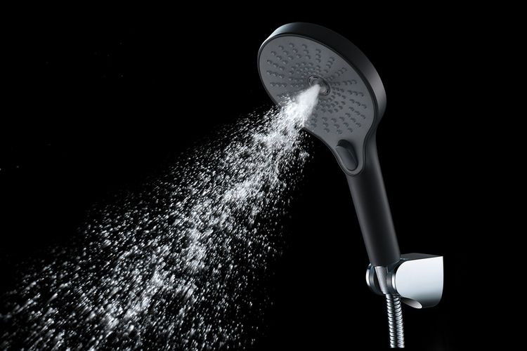 Produktbild: Duschkopf Mod. Ultimate Shower Schwarz/Grau, &Oslash; 13 cm