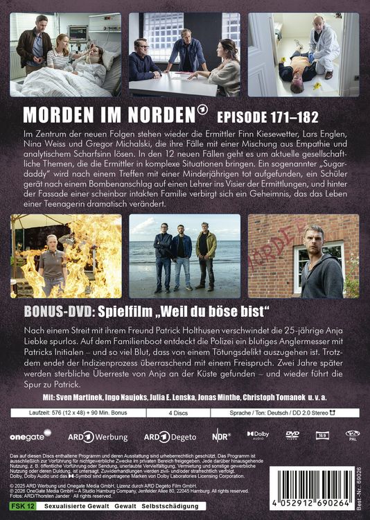 Produktbild: Morden im Norden - Staffel 12 / Inkl. Spielfilm "Weil du b&ouml;se bist" [4 DVDs]