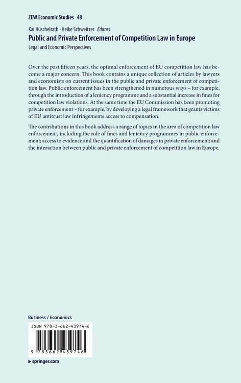 Produktbild: Public and Private Enforcement of Competition Law in Europe