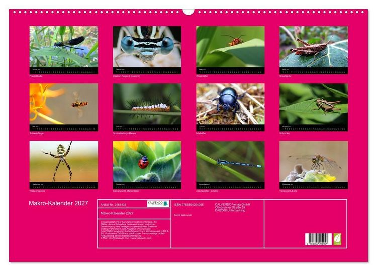 Produktbild: Makro-Kalender 2027 (Wandkalender 2027 DIN A2 quer), CALVENDO Monatskalender