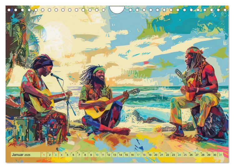 Produktbild: Musikanten im Pop-Art Stil (Wandkalender 2026 DIN A4 quer), CALVENDO Monatskalender