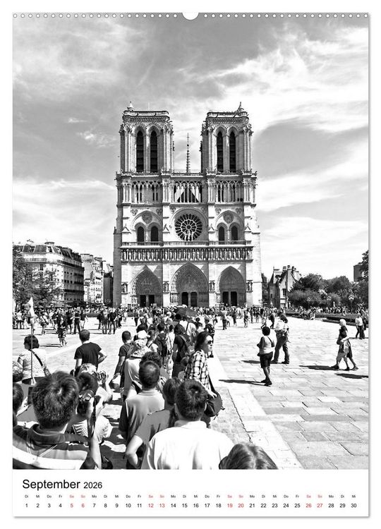 Produktbild: Paris schwarz wei&szlig; 2026 (hochwertiger Premium Wandkalender 2026 DIN A2 hoch), Kunstdruck in Hochglanz