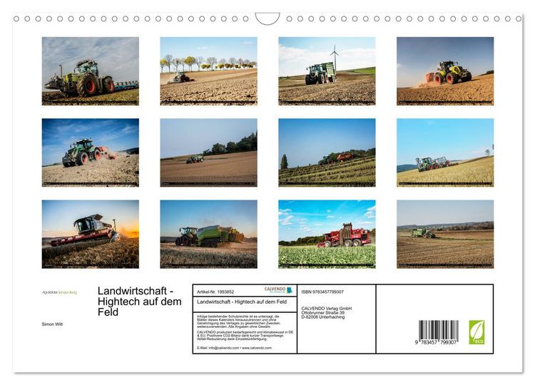 Produktbild: Landwirtschaft - Hightech auf dem Feld (Wandkalender 2026 DIN A3 quer), CALVENDO Monatskalender