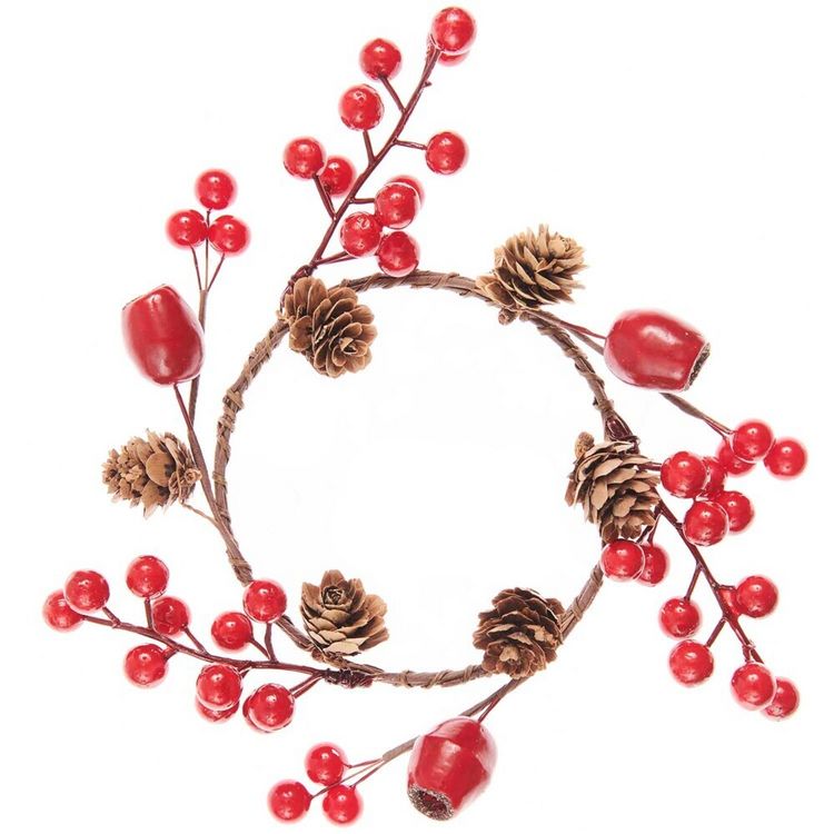 Produktbild: Zapfen-Kranz mit Beeren rot &Oslash; 17 cm