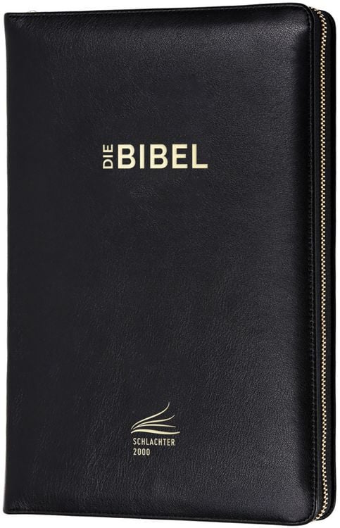 Produktbild: Schlachter 2000 Bibel - Standardausgabe (Kalbsleder, Goldschnitt, mit Rei&szlig;verschluss, schwarz)