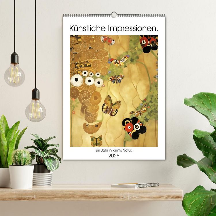 Produktbild: K&uuml;nstliche Impressionen. Ein Jahr in Klimts Natur. (Wandkalender 2026 DIN A2 hoch), CALVENDO Monatskalender