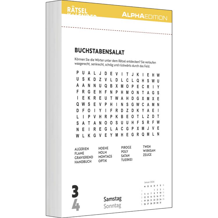 Produktbild: Rätselkalender 2026 Tagesabreißkalender - 11,8x15,9 - Rätselkalender - Knobelkalender - Tischkalender