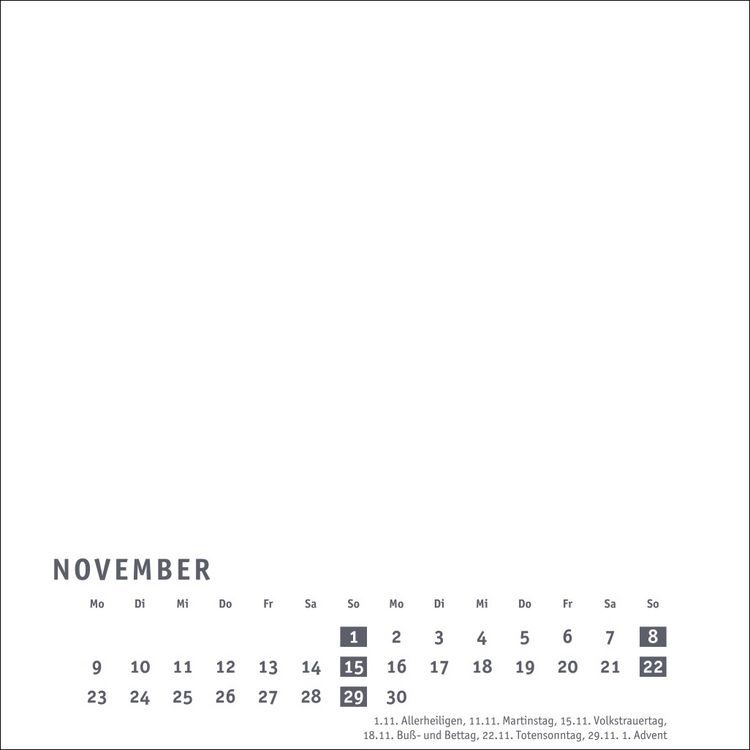 Produktbild: Premium-Bastelkalender weiß klein 2026