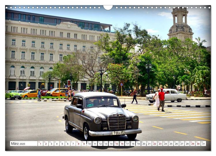 Produktbild: Best of Ponton - Der Klassiker von Mercedes-Benz in Kuba (Wandkalender 2025 DIN A3 quer), CALVENDO Monatskalender