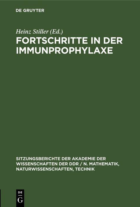Produktbild: Fortschritte in der Immunprophylaxe