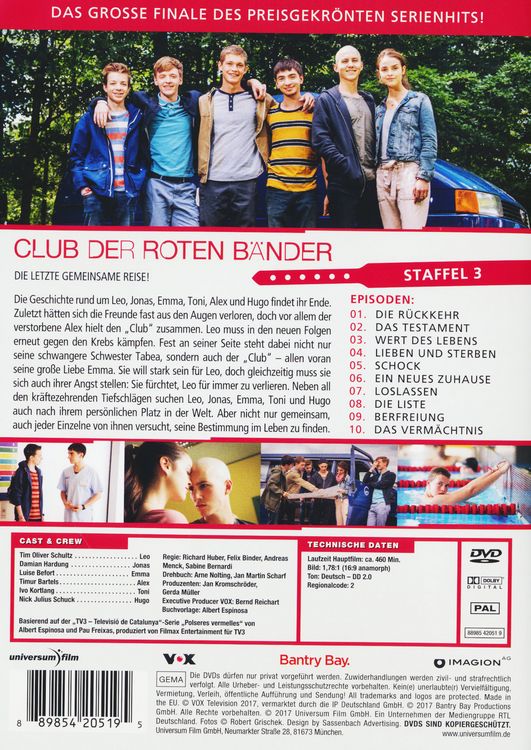 Produktbild: Club der roten B&auml;nder - Staffel 3 [3 DVDs]