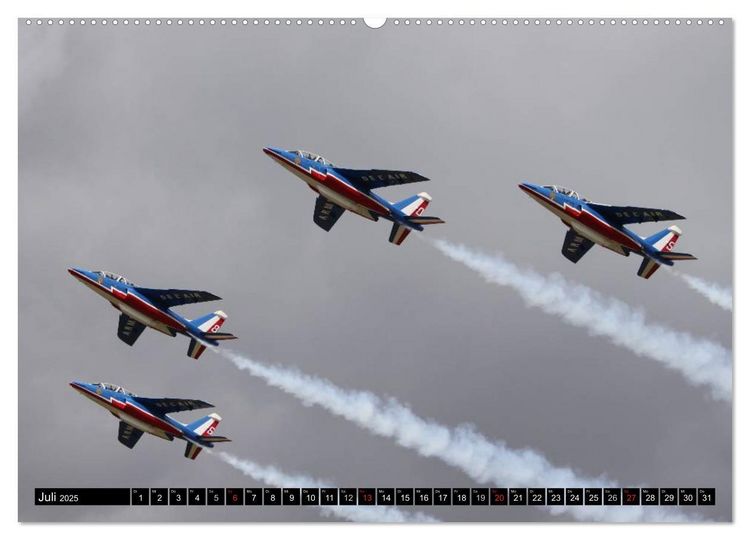 Produktbild: Augenblicke in der Luft: Patrouille de France (hochwertiger Premium Wandkalender 2025 DIN A2 quer), Kunstdruck in Hochglanz